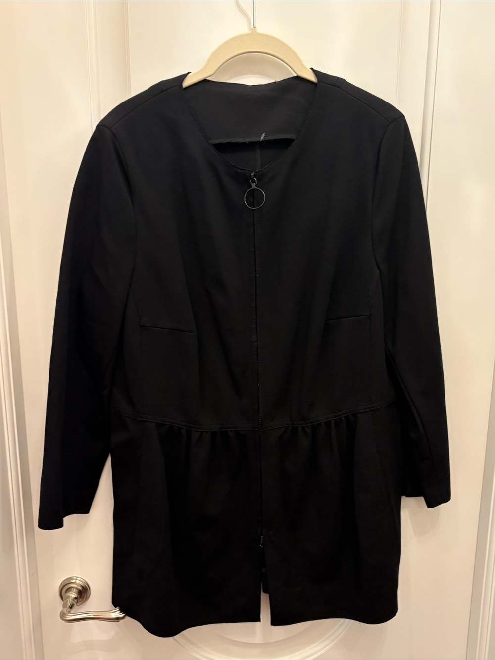 Akris Black Longline Zip-Front Jacket